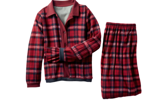 Perfect Harmony of a Shirt and Pajama Set for Comfortable Lounging on a White or Clear Surface PNG Transparent Background.
