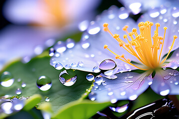 drops of dew on the flower Generative AI