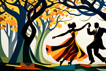 halloween background with tree Generative AI