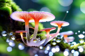 mushroom in the forest Generative AI