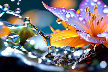 background with leaves Generative AI