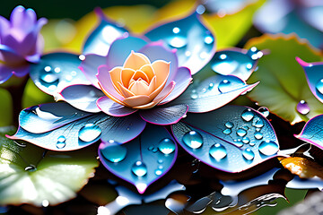 lotus flower in water Generative AI