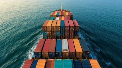 Fototapeta premium cargo ship sailing on the sea