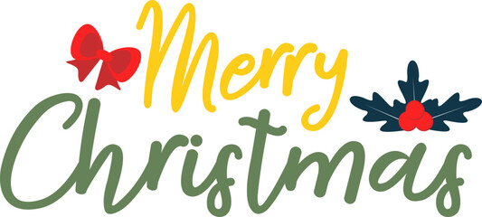 Obraz premium Merry Christmas Typograpy