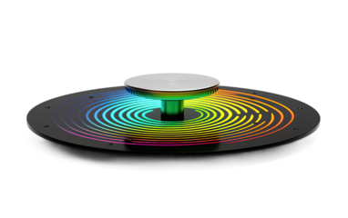 Exploring Sound Wave Dynamics with a Doppler Effect Apparatus on a White or Clear Surface PNG Transparent Background.