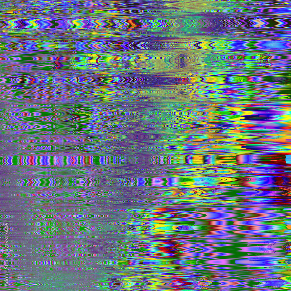 Poster TV noise static effect, abstract glitch background. Fractal digital art pattern