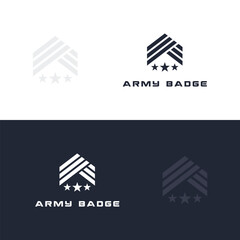 Army badge logo design, Symbol, Pictorial stars logo, Vector brand logo, navy, bold logo