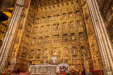 The altar piece of the Seville cathedral
