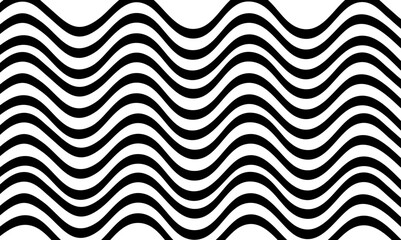 Abstract black wavy lines and swirled brush strokes vector seamless pattern on white background. abstract wavy line pattern. Wave, liquid shape background. Optical art design. Vector illustration.