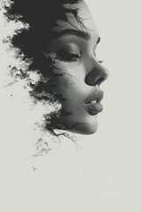 Beautiful Line Drawing Woman Vector Background For Graphic Design