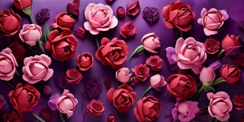 pink tulips in the garden - obrazy, fototapety, plakaty