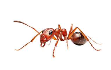 World of Ants through Intricate Nests and Busy Colonies on a White or Clear Surface PNG Transparent Background.