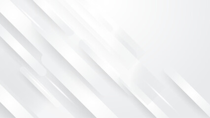Obraz premium White vector abstract background with simple geometric shapes. White vector presentation background for poster, banner, wallpaper, mockup, flyer, and report