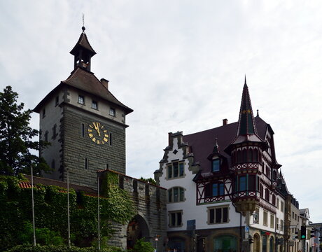 Historical Tower and Gate in the Old Town of Konstanz, Baden - W&uuml;rttemberg
