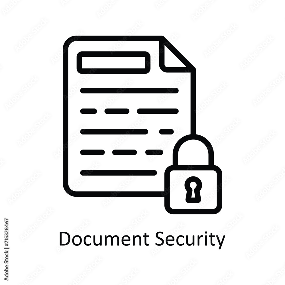 Poster document security vector outline icon style illustration. eps 10 file
