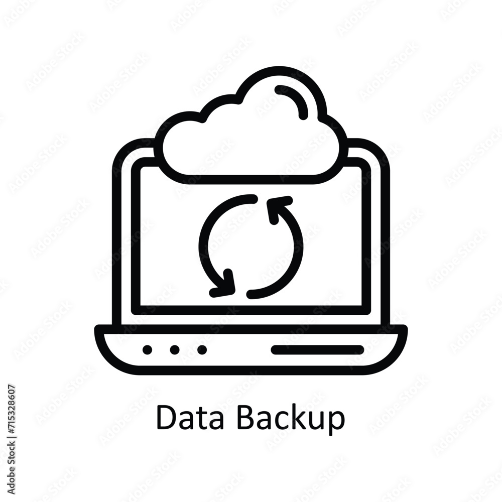 Poster data backup vector outline icon style illustration. eps 10 file