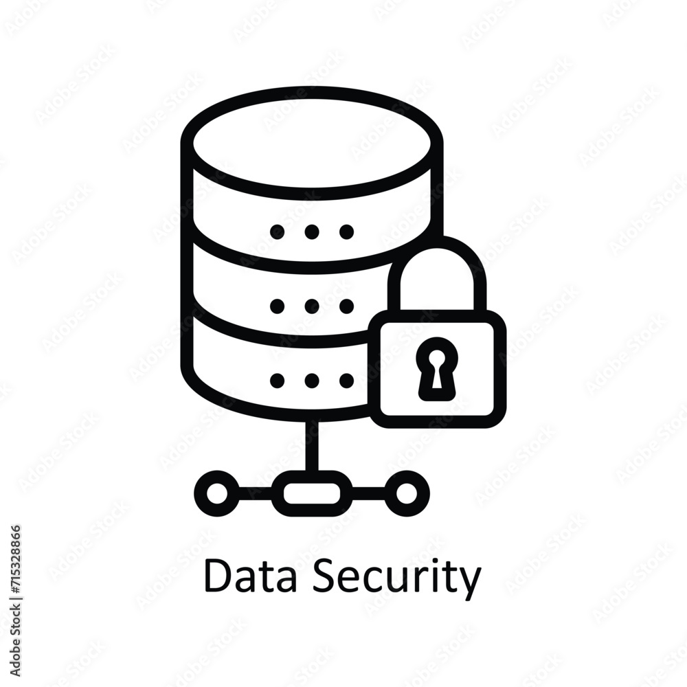 Poster data security vector outline icon style illustration. eps 10 file