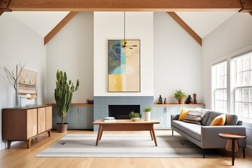 modern minimalist interior design within tudor structure