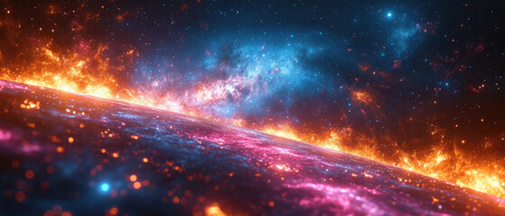 Light speed, hyperspace, space warp background. colorful streaks of light gathering towards the event horizon