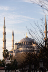 Fototapeta na wymiar The Blue Mosque during soft golden hour in Istanbul