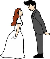 Bride and Groom Illustration