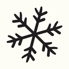 Snowflakes simple black line icons snow winter vector set
