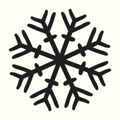 Snowflakes simple black line icons snow winter vector set