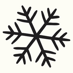 Snowflakes simple black line icons snow winter vector set