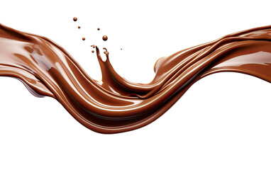 Desserts in the Velvety Flavor of a Chocolate Syrup Splash on a White or Clear Surface PNG Transparent Background.