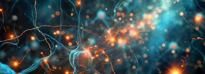 Science Research Network: Exploring Neurons, Diseases, and Malignant Cancer - obrazy, fototapety, plakaty