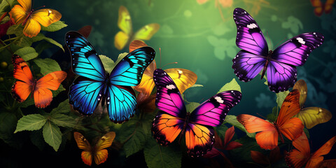 Group Of Colorful Butterflies Background, Butterfly Wallpaper Colorful Butterflies In Motion Wallpapers 