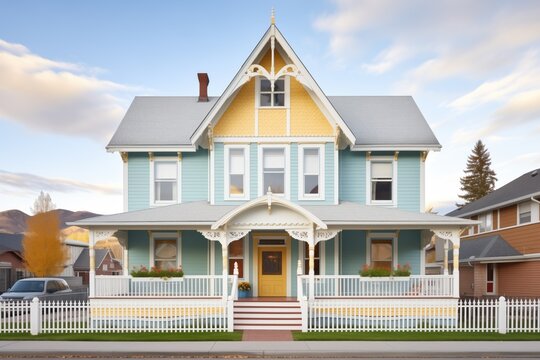gabled victorian home with decorative bargeboards