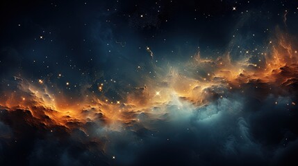 Fototapeta na wymiar Abstract Beautiful Stunning Background Wallpaper Template of Nebula Sparkling Stars Stardust Galaxy Space Universe Astro Cosmos Milky Way Panorama Night Sky Fantasy Colorful Tone 16:9