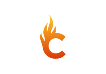 C fire letter logo