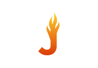 J fire letter logo