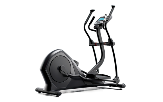 Total Body Fitness with the Elliptical Bike, Blending Cardio and Strength Training on a White or Clear Surface PNG Transparent Background.
