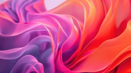 Foto op Canvas Purple, pink and orange flowing silk background. Concept of relaxing visuals and calming rhythms. © Florab Photo