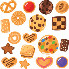 delicious cookies biscuit variety cookies baked element