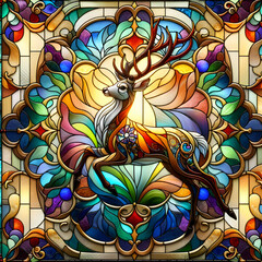 Stained glass Deer