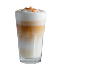 latte macchiato isolated on transparent background