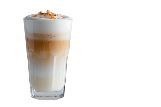 latte macchiato isolated on transparent background