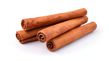 cinnamon sticks isolated white background