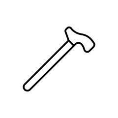 Walking stick outline icons, minimalist vector illustration ,simple transparent graphic element .Isolated on white background