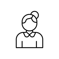 Older woman outline icons, minimalist vector illustration ,simple transparent graphic element .Isolated on white background