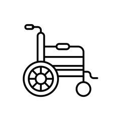Wheelchair outline icons, minimalist vector illustration ,simple transparent graphic element .Isolated on white background