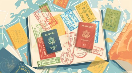 Well-Worn Wanderers: A Stacked Symphony of Passports Whispers Tales of Global Exploration