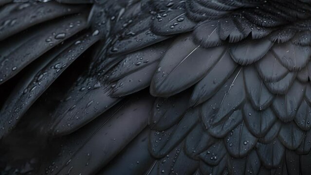 Closeup of the intricate patterns on the cormorants feathers each one meticulously aligned to help it stay warm and dry
