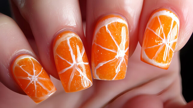 Orange 2024 nail art
