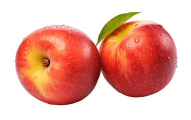 Fototapeta na wymiar Succulent Delight of a Perfectly Ripe and Fresh Nectarine Pair on a White or Clear Surface PNG Transparent Background.