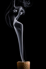 Smoke jets on black background